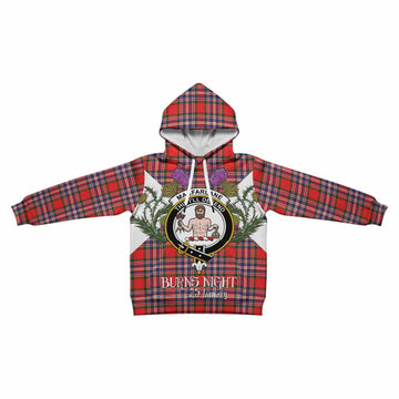 MacFarlane (McFarlane) Tartan Family Crest Kid Hoodie Scottish Burns Night Thistle Floral