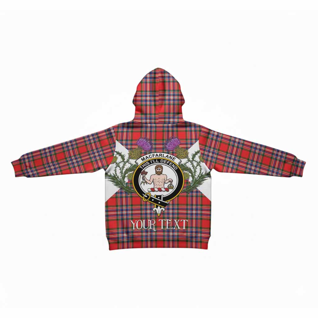 MacFarlane (McFarlane) Tartan Family Crest Kid Hoodie Scottish Burns Night Thistle Floral