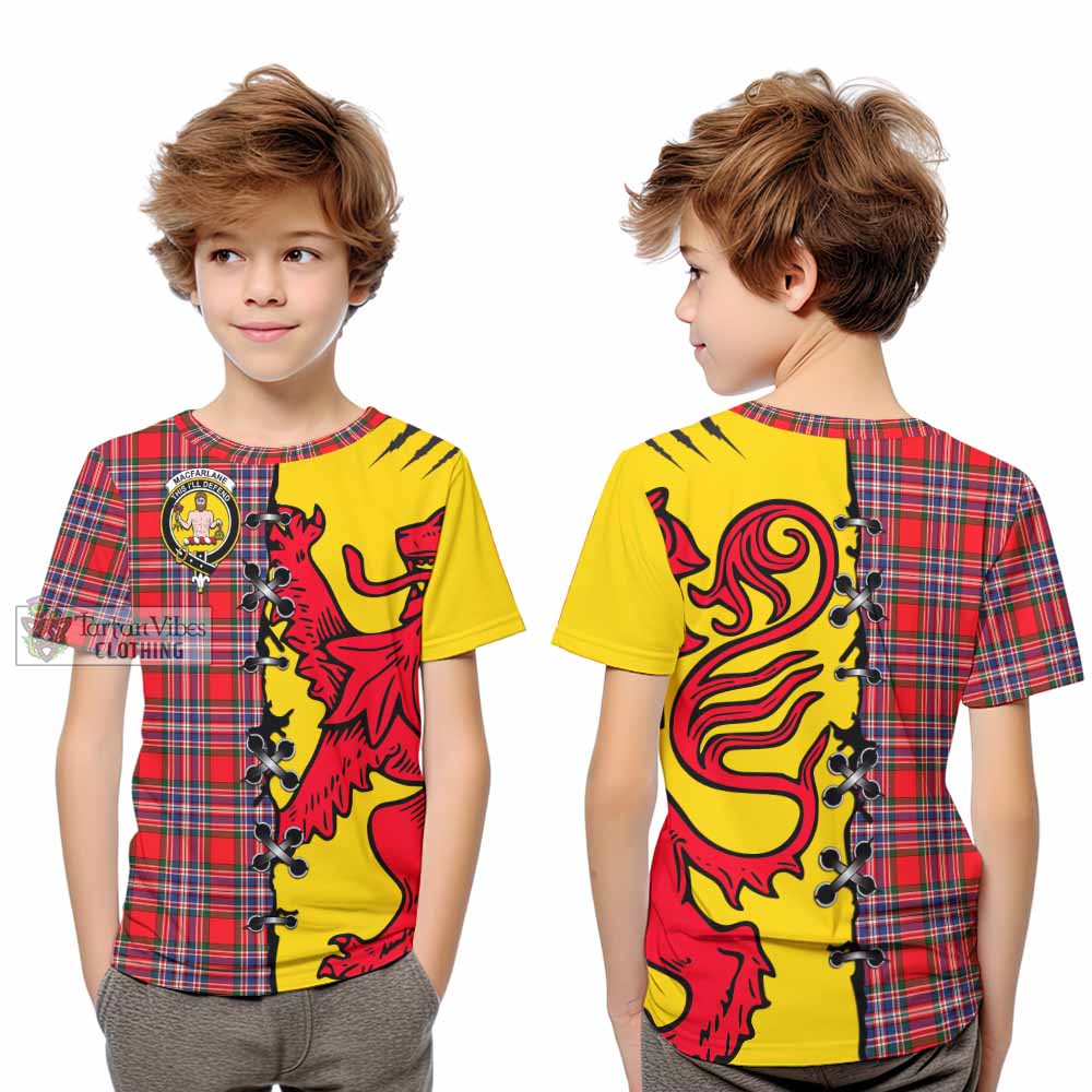 MacFarlane (McFarlane) Tartan Family Crest Kid T-shirt Lion Rampant Honor - Tartan Vibes Clothing