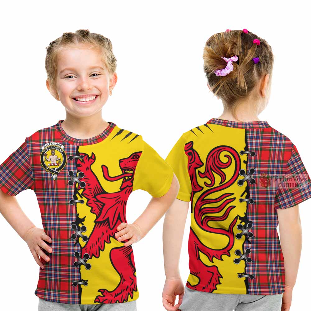 MacFarlane (McFarlane) Tartan Family Crest Kid T-shirt Lion Rampant Honor - Tartan Vibes Clothing