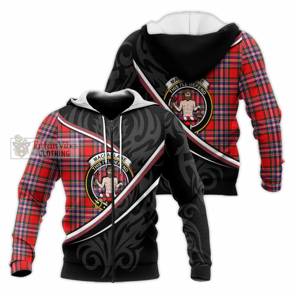 MacFarlane (McFarlane) Tartan Family Crest Knitted Hoodie Celtic Scottish Thistle Floral - Tartan Vibes Clothing