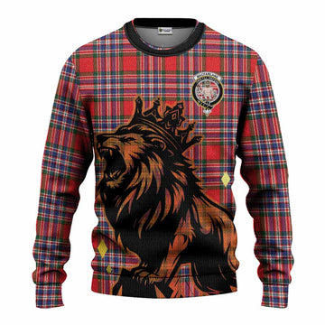 MacFarlane (McFarlane) Tartan Family Crest Knitted Sweater Crowned Lion Roaring