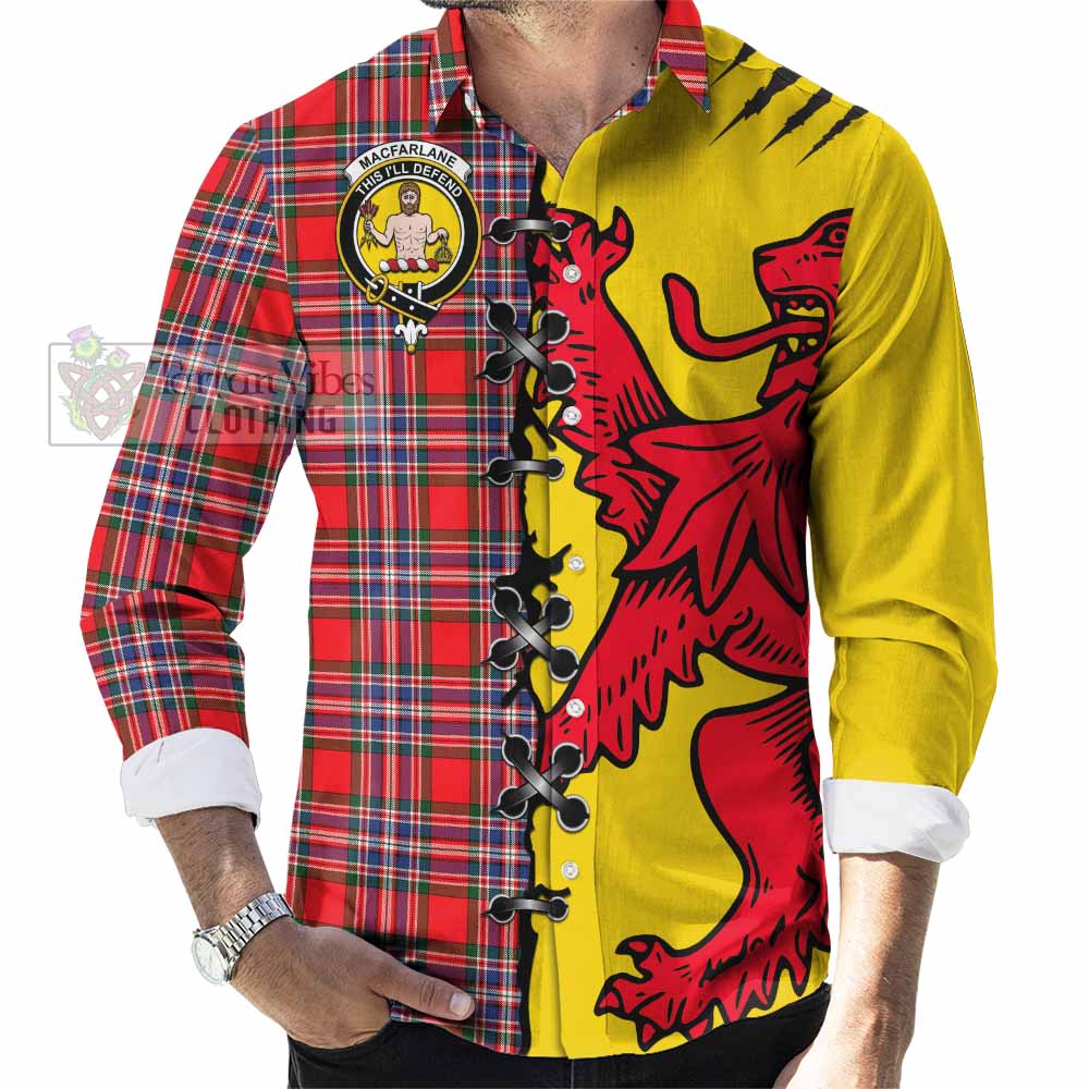 MacFarlane (McFarlane) Tartan Family Crest Long Sleeve Button Shirts Lion Rampant Honor - Tartan Vibes Clothing