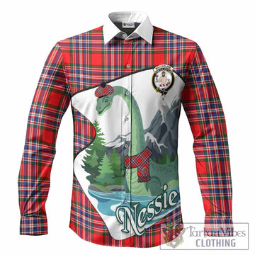 MacFarlane (McFarlane) Tartan Family Crest Long Sleeve Button Shirts Nessie Scottish Loch Ness Monster