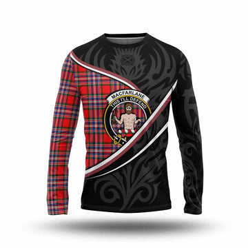 MacFarlane (McFarlane) Tartan Family Crest Long Sleeve T-Shirt Celtic Scottish Thistle Floral