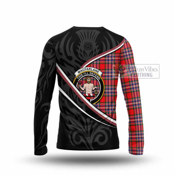 MacFarlane (McFarlane) Tartan Family Crest Long Sleeve T-Shirt Celtic Scottish Thistle Floral