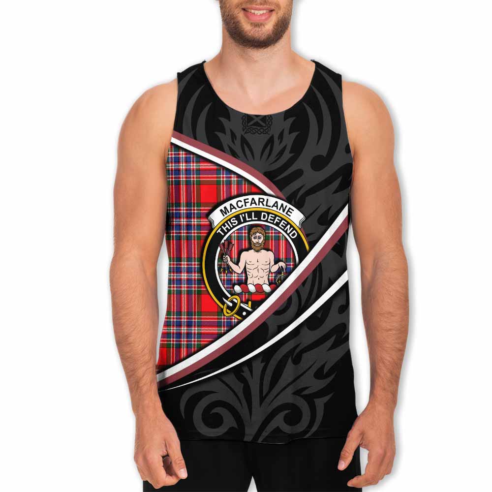 MacFarlane (McFarlane) Tartan Family Crest Men Tank Top Celtic Scottish Thistle Floral - Tartan Vibes Clothing