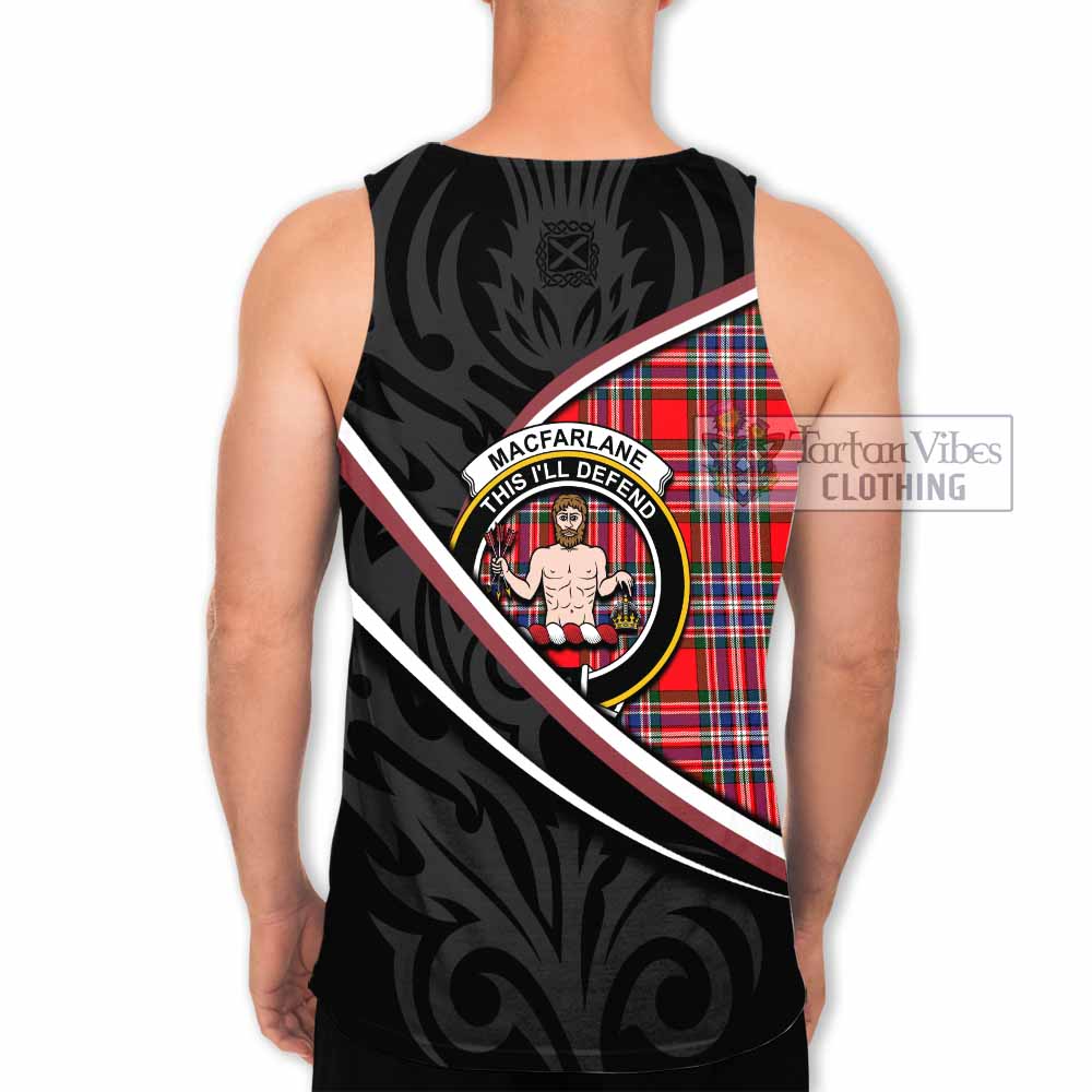MacFarlane (McFarlane) Tartan Family Crest Men Tank Top Celtic Scottish Thistle Floral - Tartan Vibes Clothing