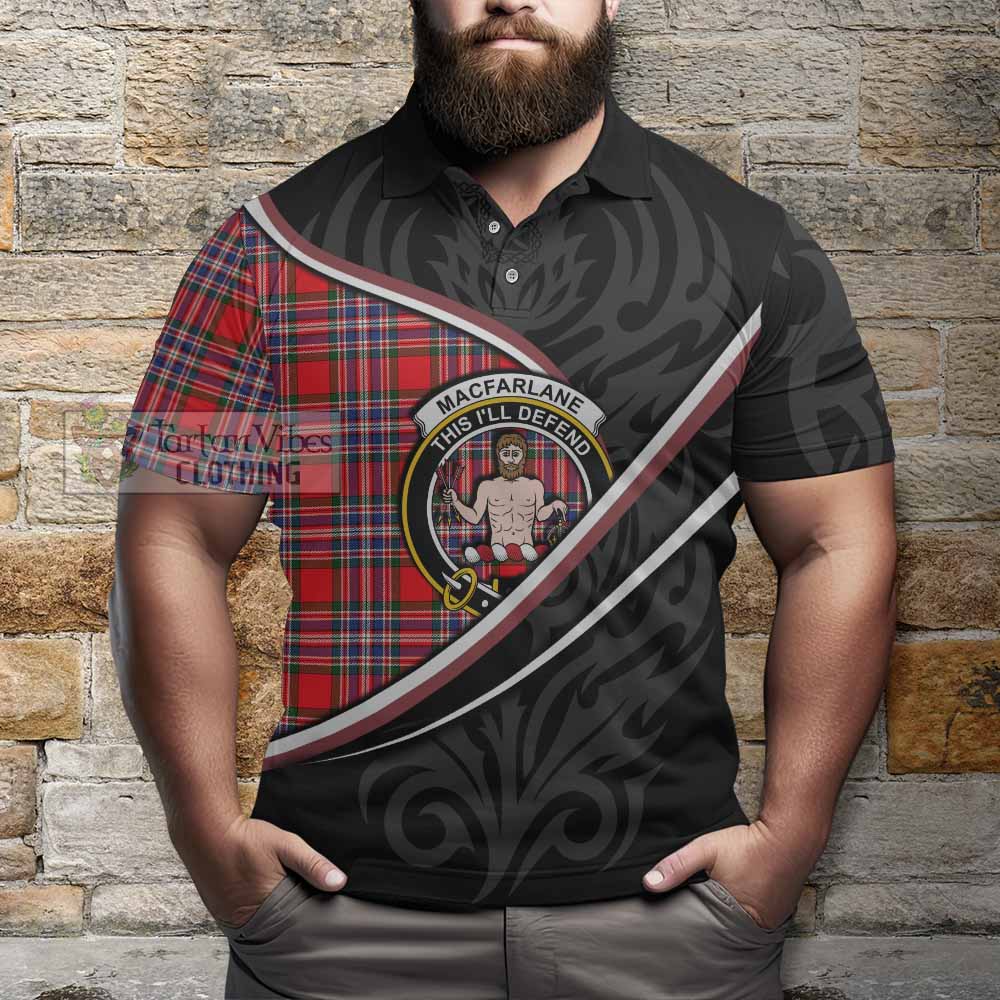 MacFarlane (McFarlane) Tartan Family Crest Polo Shirt Celtic Scottish Thistle Floral - Tartan Vibes Clothing