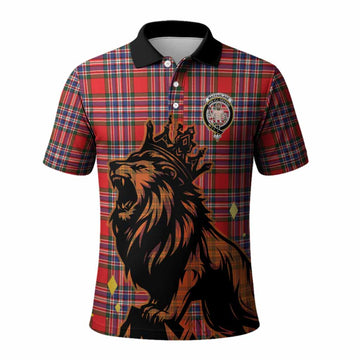 MacFarlane (McFarlane) Tartan Family Crest Polo Shirt Crowned Lion Roaring