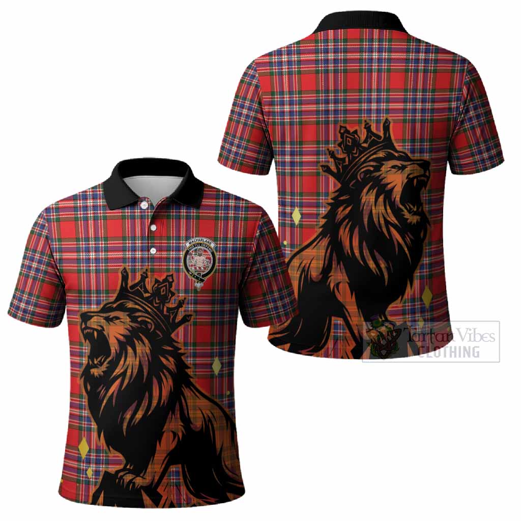 MacFarlane (McFarlane) Tartan Family Crest Polo Shirt Crowned Lion Roaring