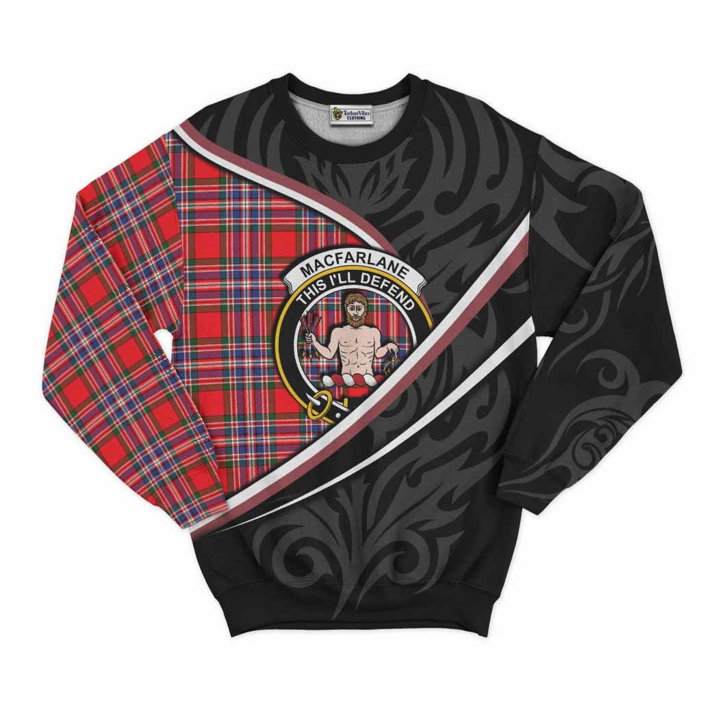 MacFarlane (McFarlane) Tartan Family Crest Sweatshirt Celtic Scottish Thistle Floral - Tartan Vibes Clothing
