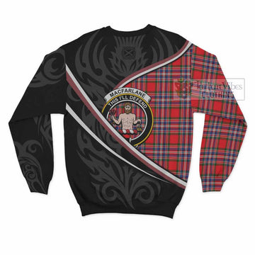 MacFarlane (McFarlane) Tartan Family Crest Sweatshirt Celtic Scottish Thistle Floral - Tartan Vibes Clothing