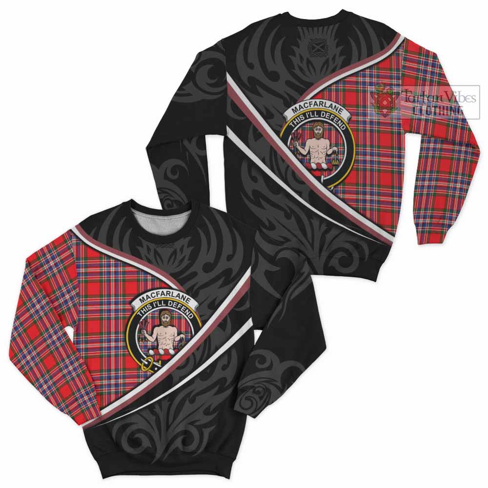 MacFarlane (McFarlane) Tartan Family Crest Sweatshirt Celtic Scottish Thistle Floral - Tartan Vibes Clothing