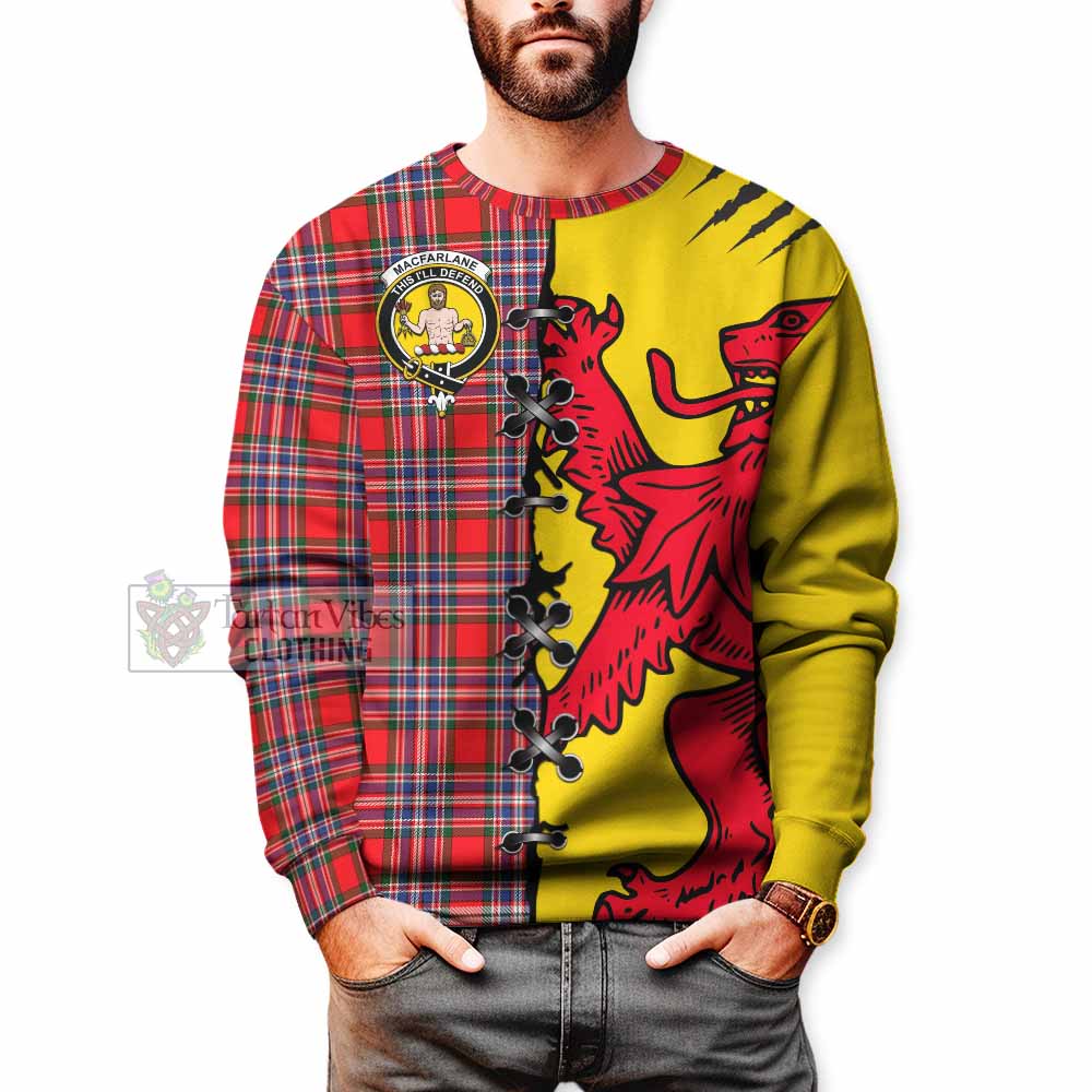 MacFarlane (McFarlane) Tartan Family Crest Sweatshirt Lion Rampant Honor - Tartan Vibes Clothing