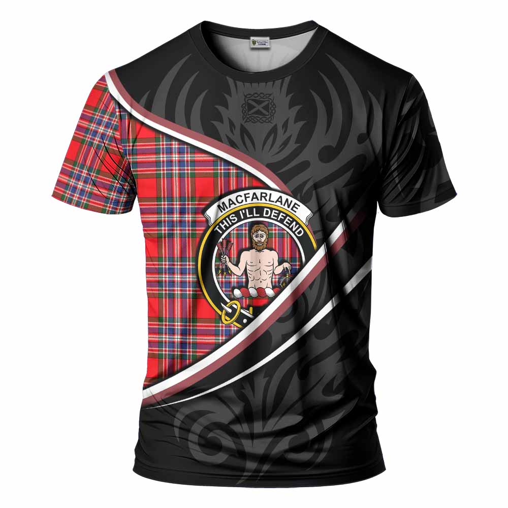 MacFarlane (McFarlane) Tartan Family Crest T-shirt Celtic Scottish Thistle Floral - Tartan Vibes Clothing