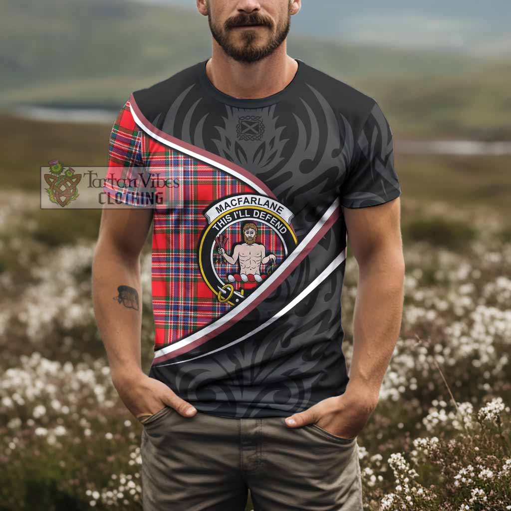 MacFarlane (McFarlane) Tartan Family Crest T-shirt Celtic Scottish Thistle Floral - Tartan Vibes Clothing