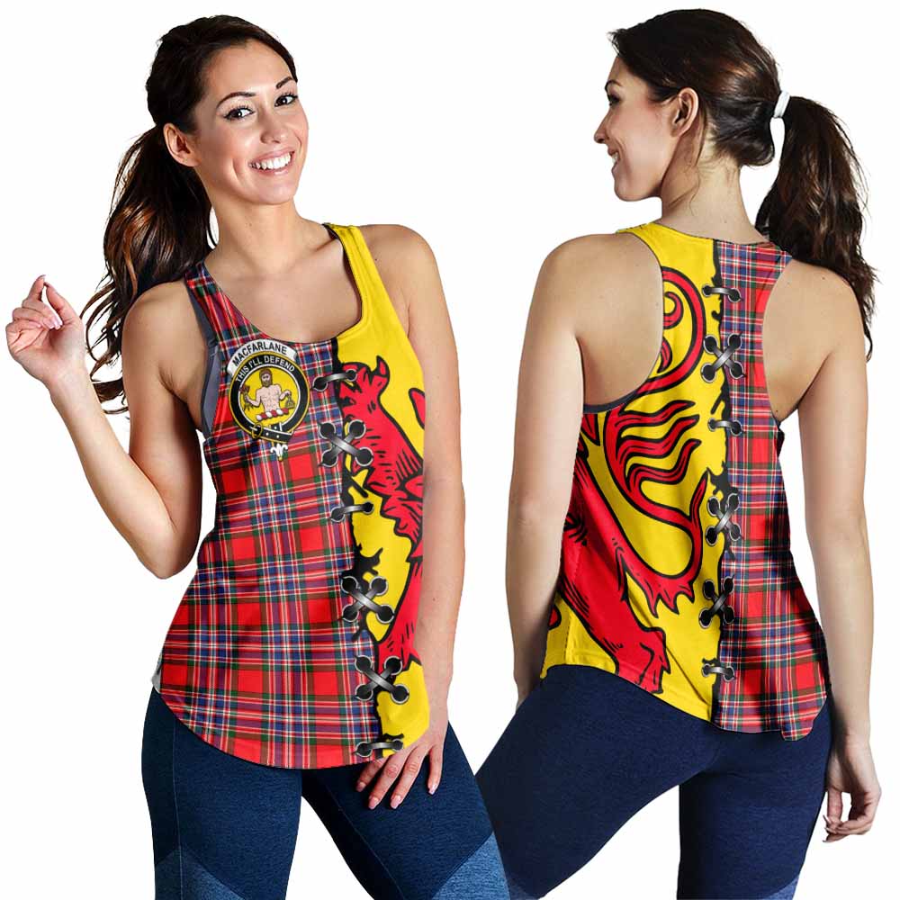 MacFarlane (McFarlane) Tartan Family Crest Women Racerback Tanks Lion Rampant Honor - Tartan Vibes Clothing