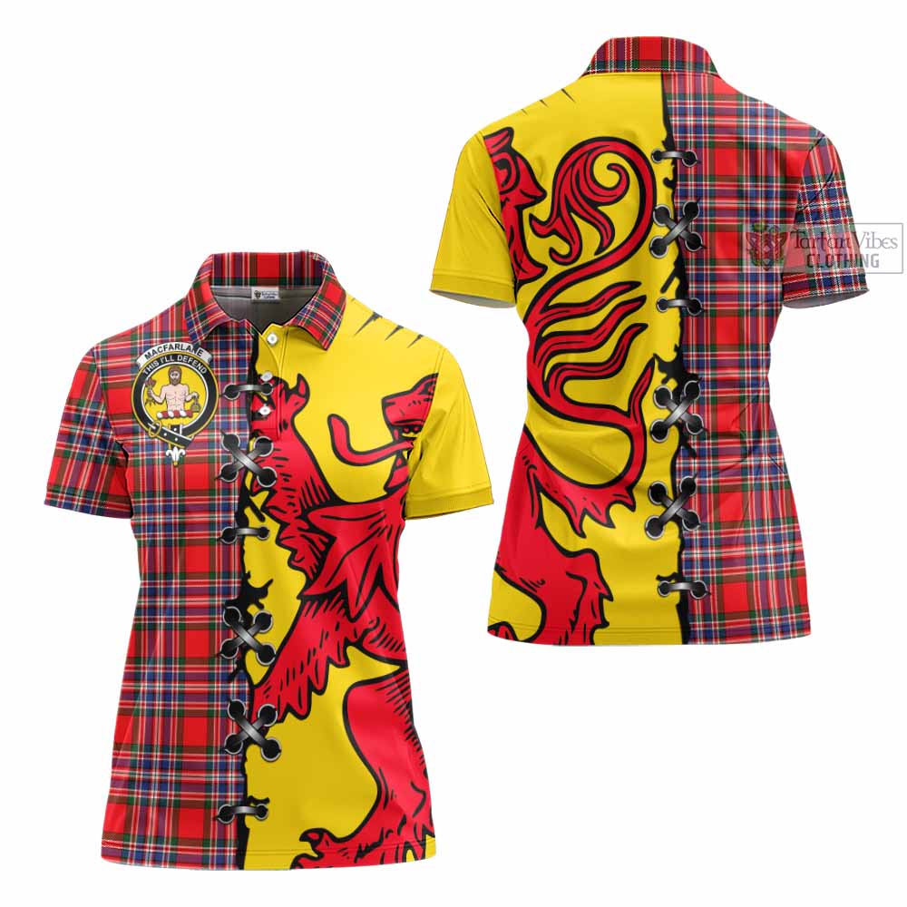 MacFarlane (McFarlane) Tartan Family Crest Women's Polo Shirt Lion Rampant Honor - Tartan Vibes Clothing
