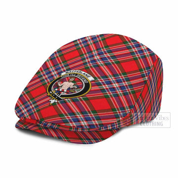 MacFarlane (McFarlane) Tartan Flat Cap, Jeff Cap Cross Style with Family Crest