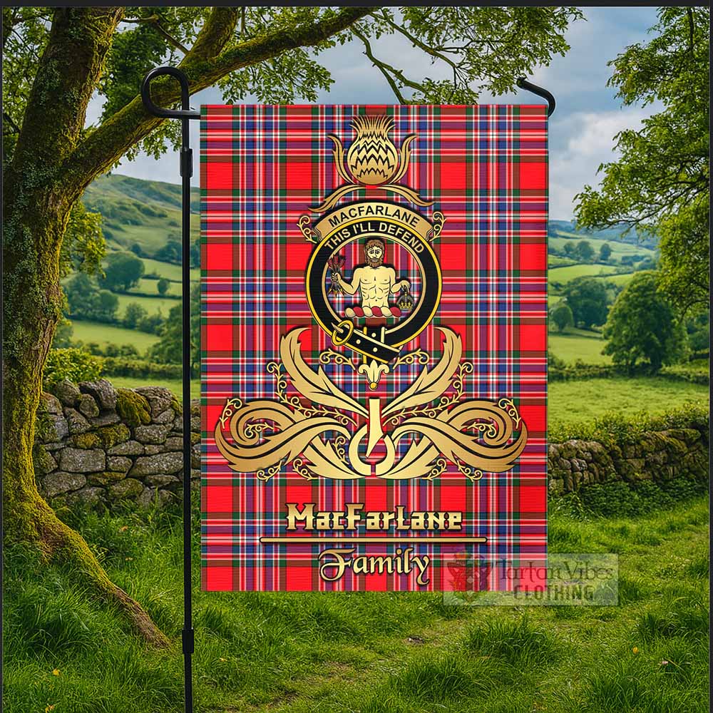 MacFarlane (McFarlane) Tartan Garden Flag with Highland Thistle Cherish Family Crest Style - Tartan Vibes Clothing