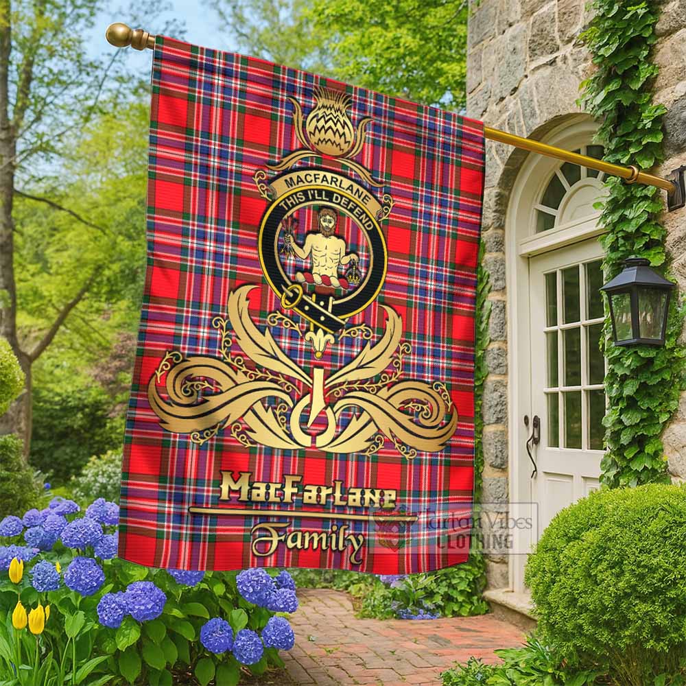 MacFarlane (McFarlane) Tartan Garden Flag with Highland Thistle Cherish Family Crest Style - Tartan Vibes Clothing