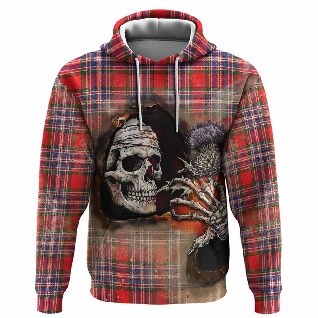 MacFarlane (McFarlane) Tartan Hoodie Halloween Skeleton With Thistle Burning Effect