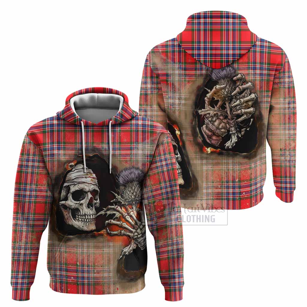 MacFarlane (McFarlane) Tartan Hoodie Halloween Skeleton With Thistle Burning Effect