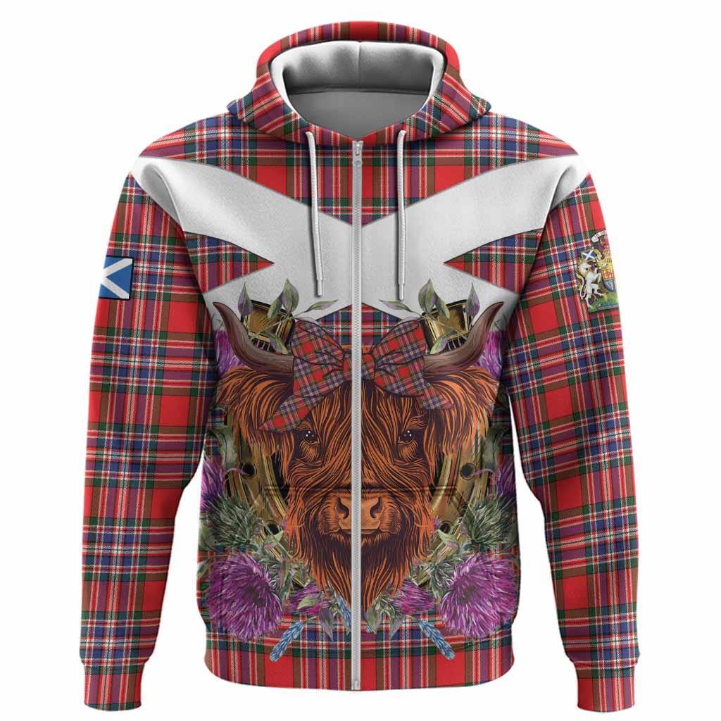 MacFarlane (McFarlane) Tartan Hoodie Scottish Thistle Heilan Coo