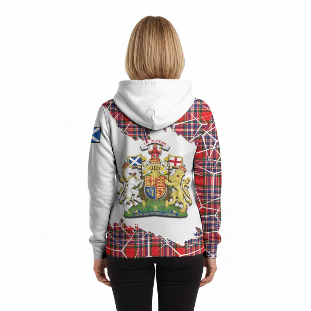MacFarlane (McFarlane) Tartan Hoodie with Family Crest and Lion Rampant Grunge Style