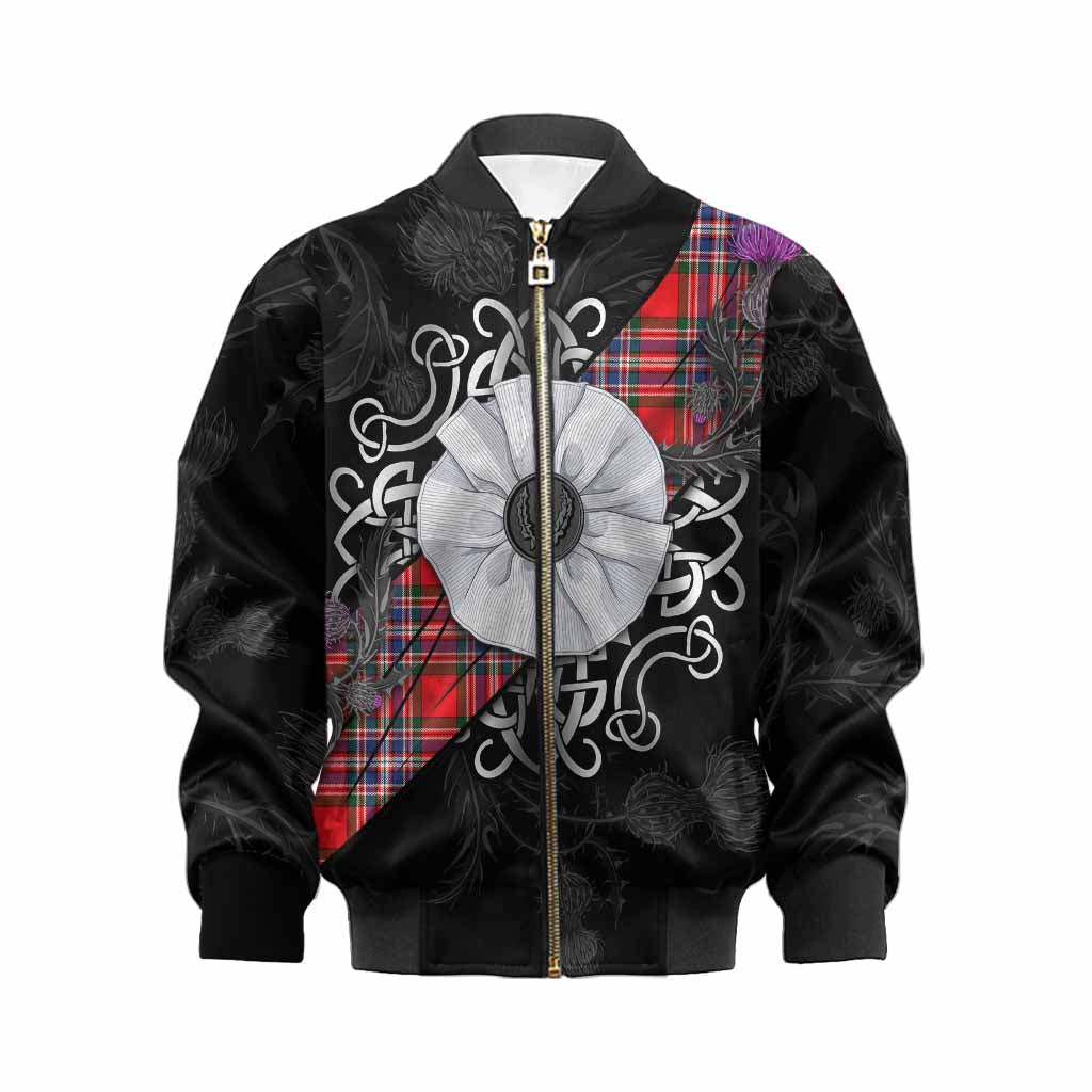 MacFarlane (McFarlane) Tartan Kid Bomber Jacket Jacobite White Rose Kid XS - Tartan Vibes Clothing