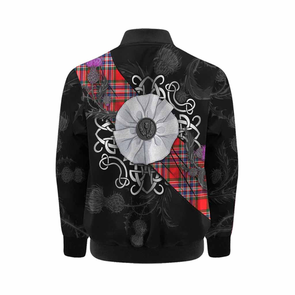 MacFarlane (McFarlane) Tartan Kid Bomber Jacket Jacobite White Rose Kid - Tartan Vibes Clothing