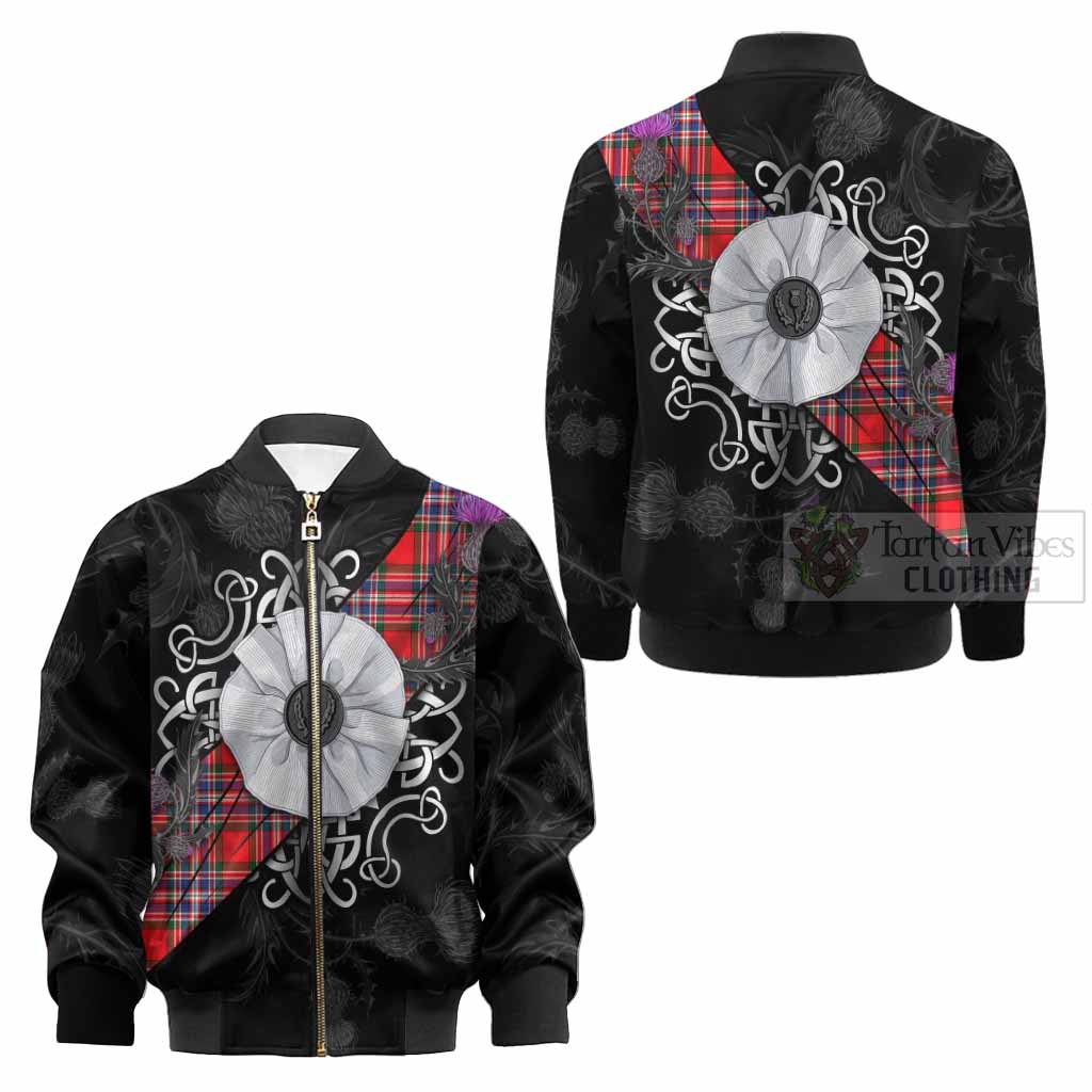 MacFarlane (McFarlane) Tartan Kid Bomber Jacket Jacobite White Rose - Tartan Vibes Clothing