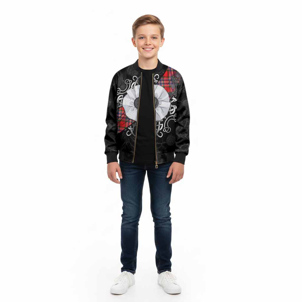 MacFarlane (McFarlane) Tartan Kid Bomber Jacket Jacobite White Rose - Tartan Vibes Clothing