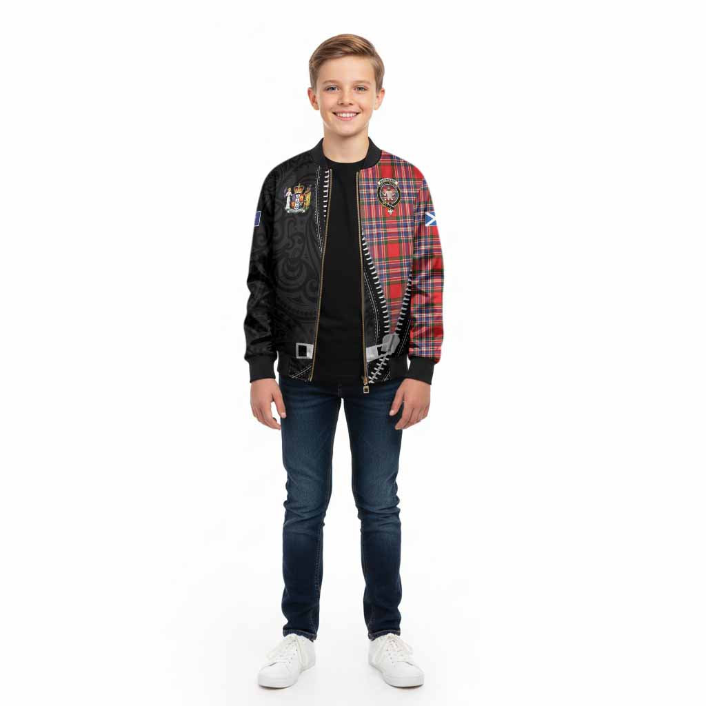 MacFarlane (McFarlane) Tartan Kid Bomber Jacket New Zealand Pattern Unique Zipper Stylized