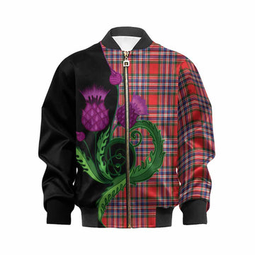 MacFarlane (McFarlane) Tartan Kid Bomber Jacket Traditional Scottish Thistle