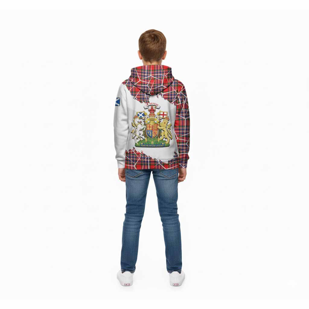 MacFarlane (McFarlane) Tartan Kid Hoodie with Family Crest and Lion Rampant Grunge Style
