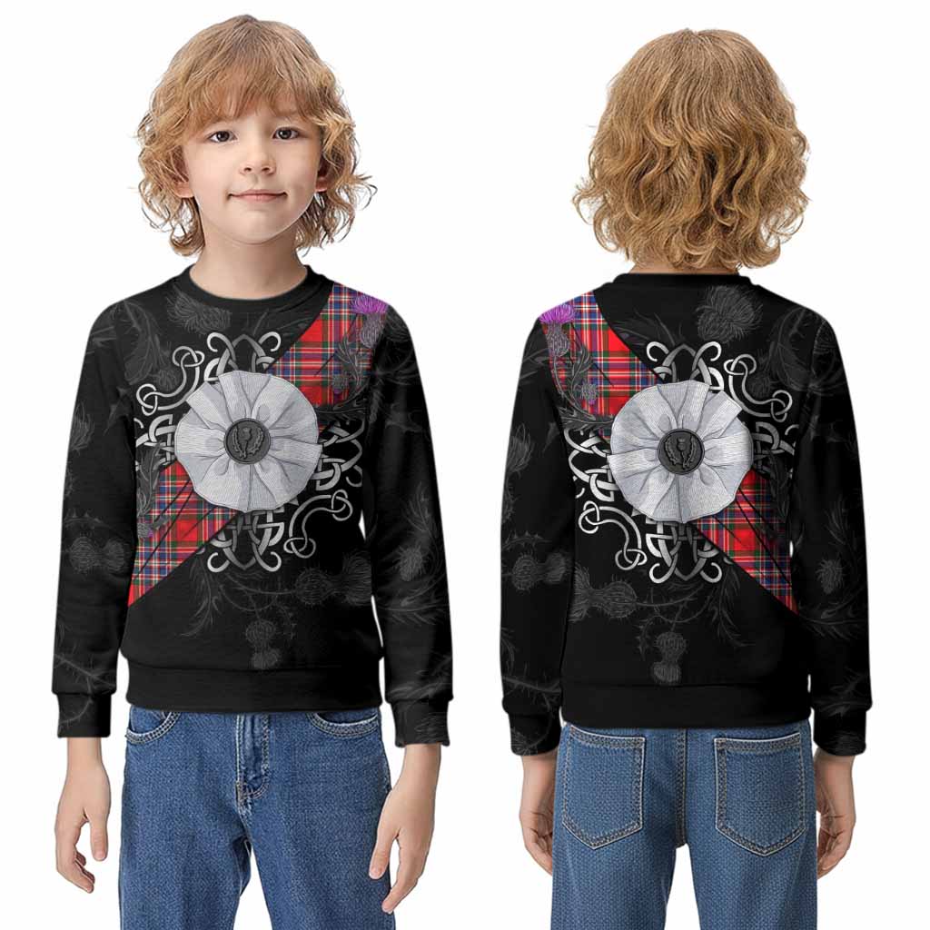 MacFarlane (McFarlane) Tartan Kid Knitted Sweatshirt Jacobite White Rose - Tartan Vibes Clothing