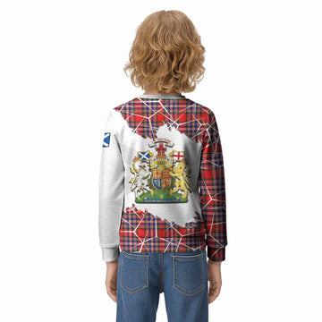 MacFarlane (McFarlane) Tartan Kid Knitted Sweatshirt with Family Crest and Lion Rampant Grunge Style