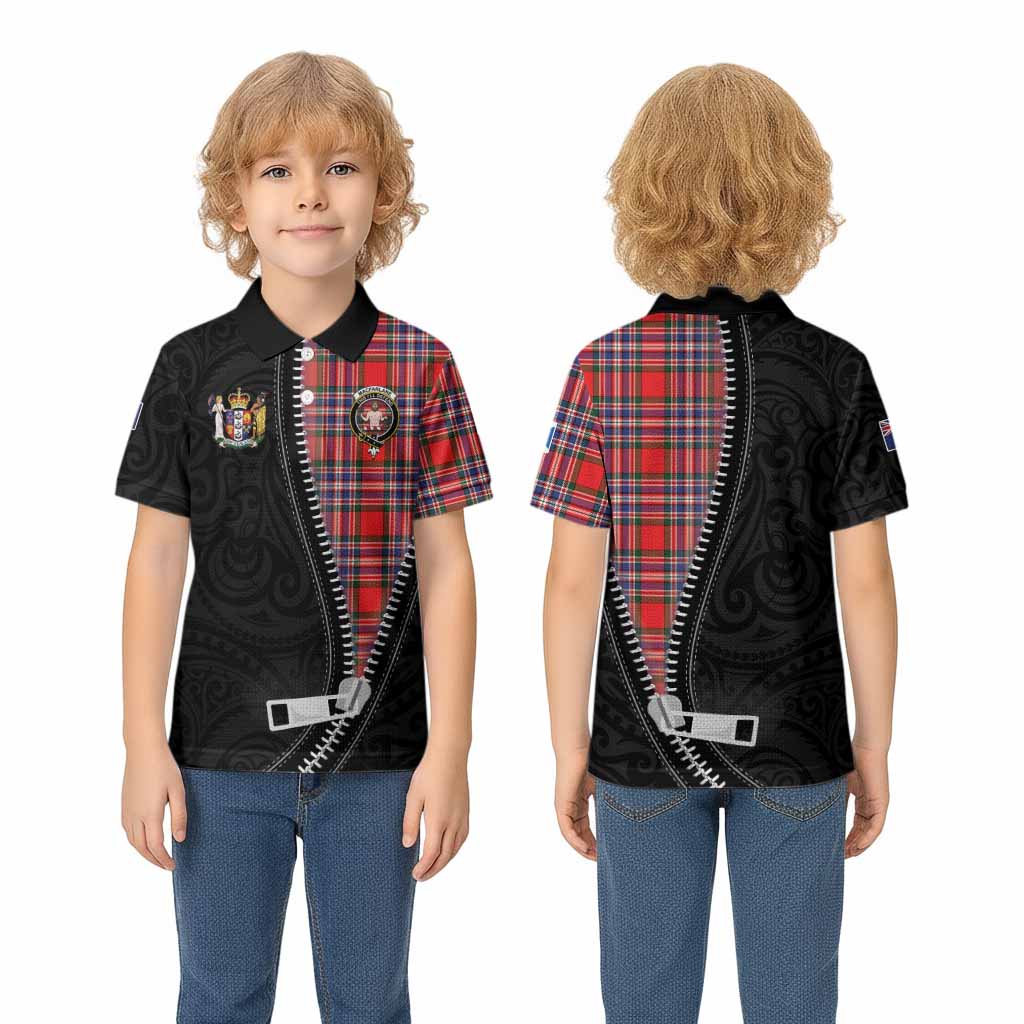 MacFarlane (McFarlane) Tartan Kid Polo Shirt New Zealand Pattern Unique Zipper Stylized