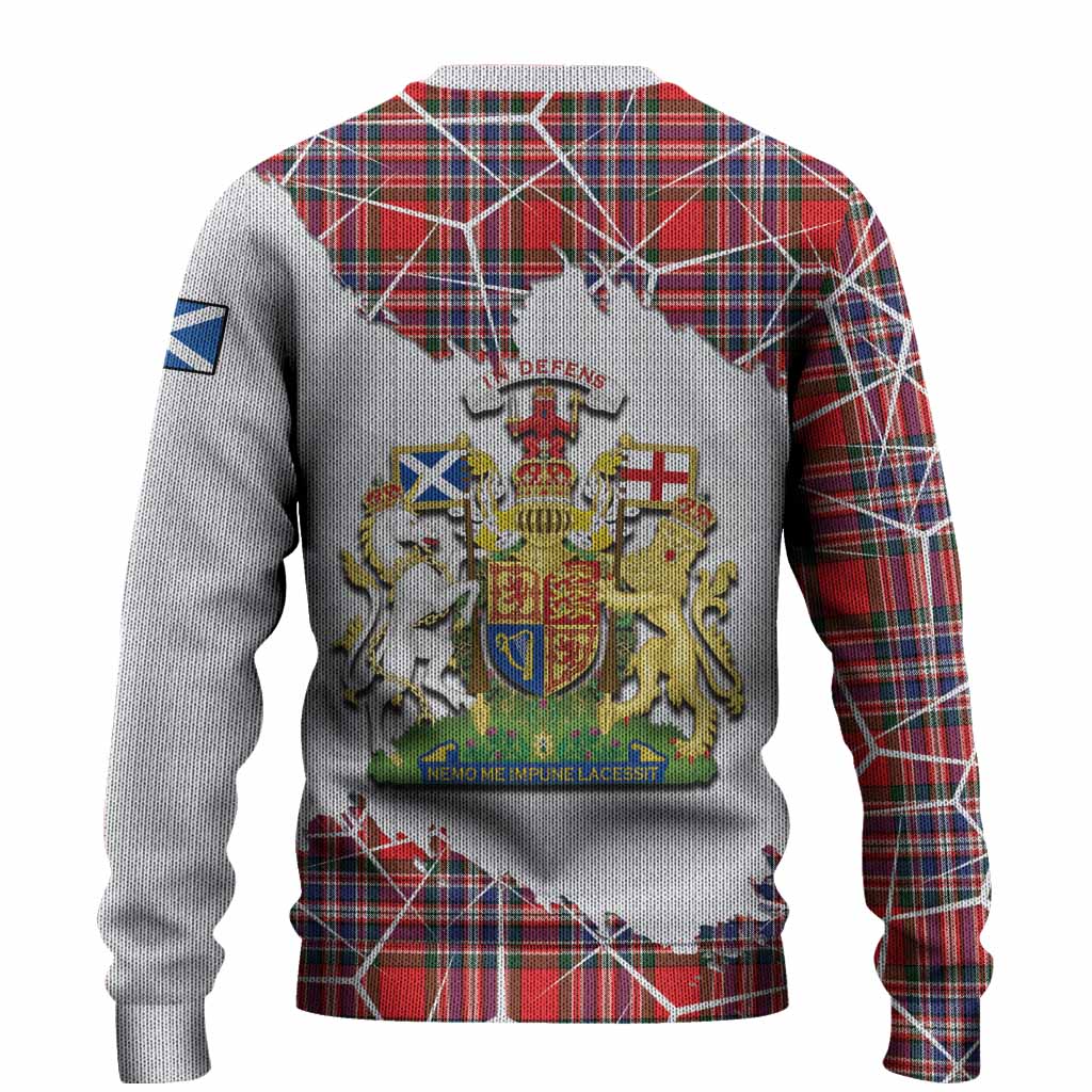 MacFarlane (McFarlane) Tartan Knitted Sweater with Family Crest and Lion Rampant Grunge Style