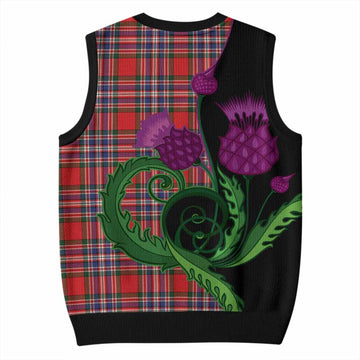MacFarlane (McFarlane) Tartan Knitted V-Neck Vest Traditional Scottish Thistle