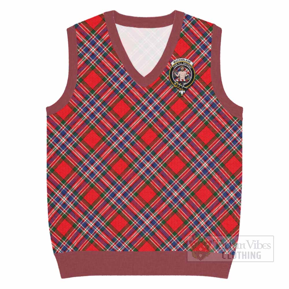 MacFarlane (McFarlane) Tartan Knitted V-Neck Vest with Family Crest Cross Style