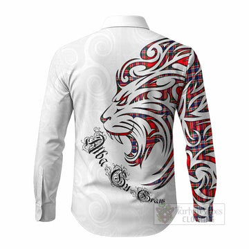 MacFarlane (McFarlane) Tartan Lion Roar Long Sleeve Button Shirts Alba Gu Brath with Celtic Motifs