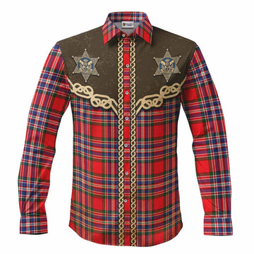 MacFarlane (McFarlane) Tartan Long Sleeve Button Shirts Bigfoot Riding The Kelpie Monster