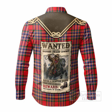 MacFarlane (McFarlane) Tartan Long Sleeve Button Shirts Bigfoot Riding The Kelpie Monster