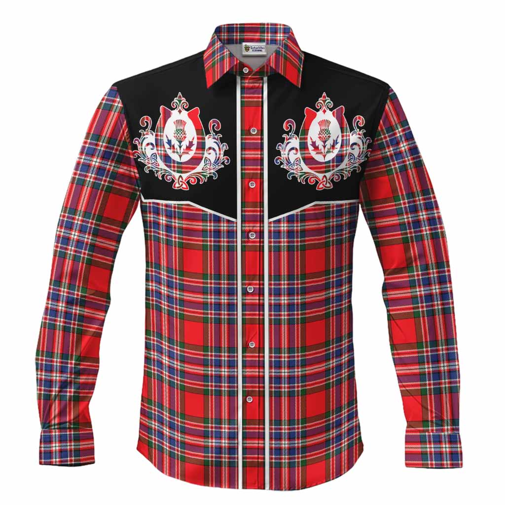 MacFarlane (McFarlane) Tartan Long Sleeve Button Shirts Horseshoe Ornament Men's Shirt S - Tartan Vibes Clothing