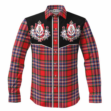 MacFarlane (McFarlane) Tartan Long Sleeve Button Shirts Horseshoe Ornament Men's Shirt S - Tartan Vibes Clothing