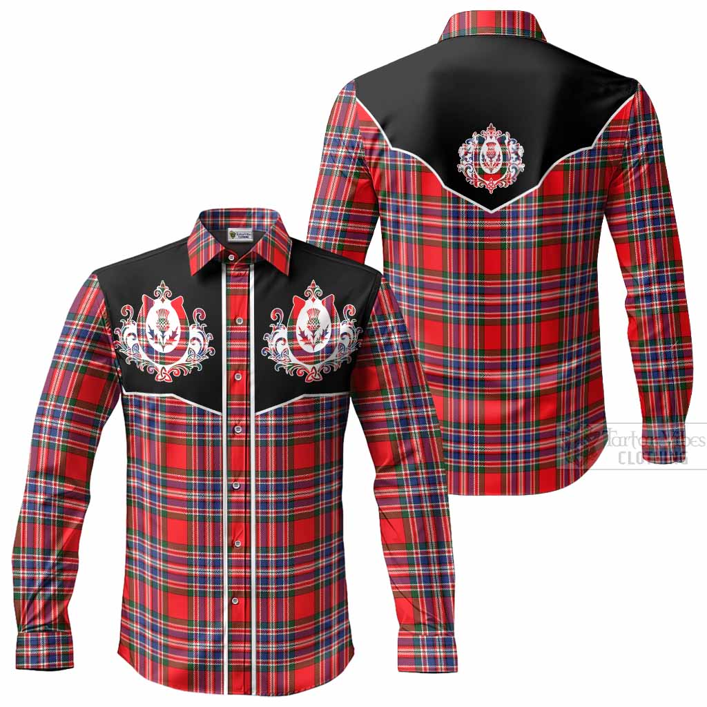 MacFarlane (McFarlane) Tartan Long Sleeve Button Shirts Horseshoe Ornament Men's Shirt - Tartan Vibes Clothing