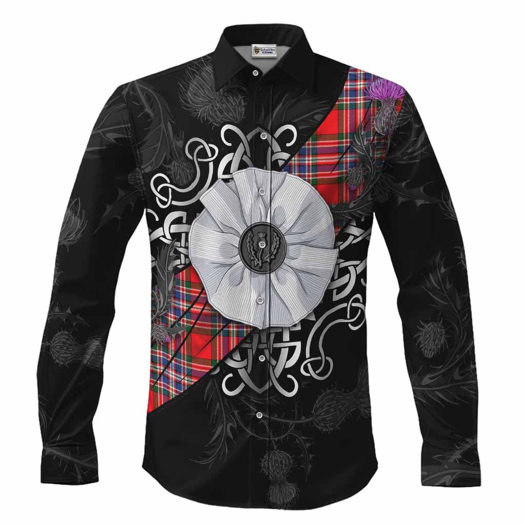 MacFarlane (McFarlane) Tartan Long Sleeve Button Shirts Jacobite White Rose Men's Shirt S - Tartan Vibes Clothing
